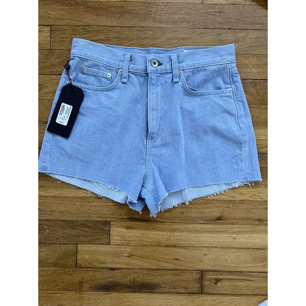 Rag & Bone light blue justine short women size 28 high rise Shorts A003007 - Picture 9 of 9
